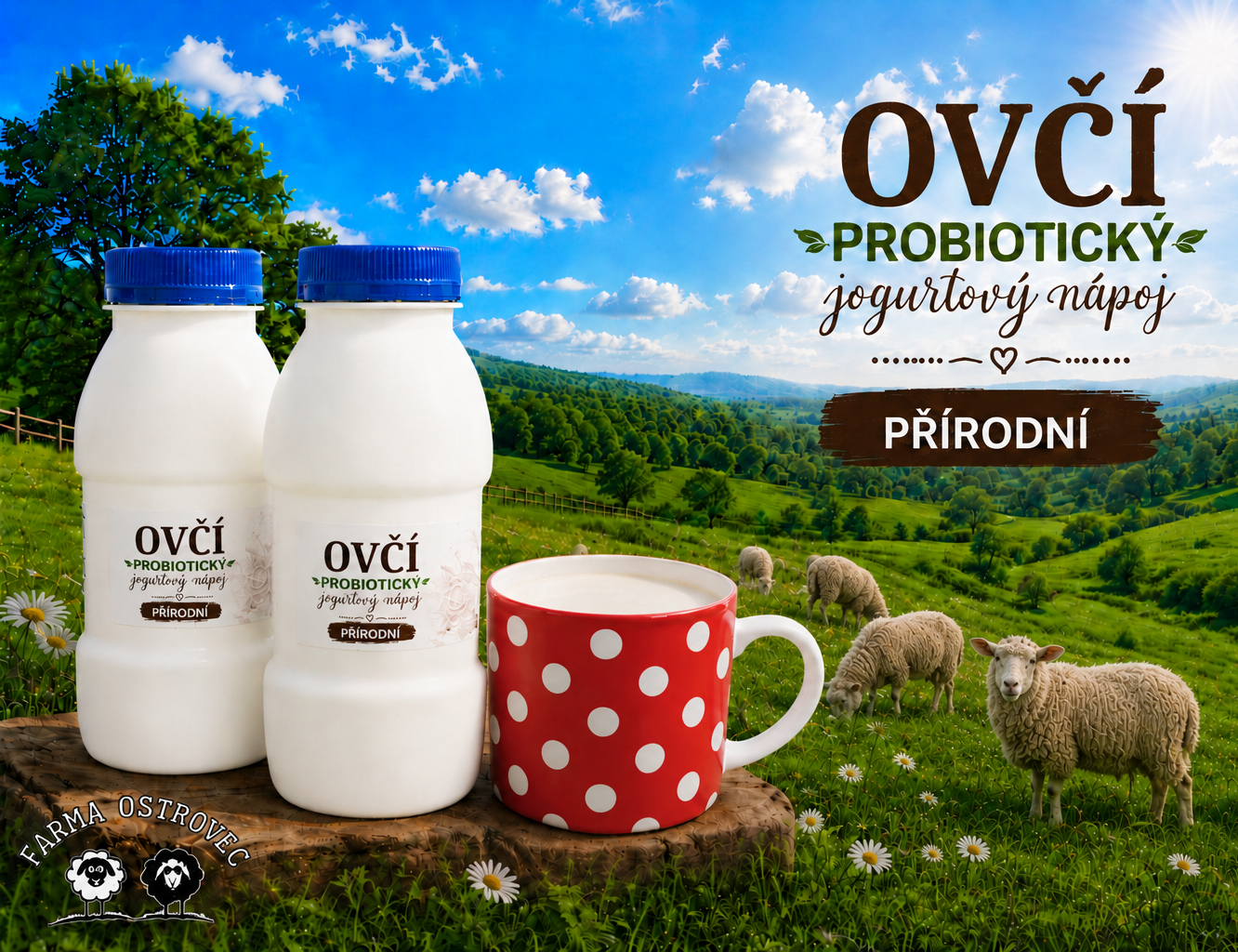 Ovčí přírodní probiotický jogurtový nápoj